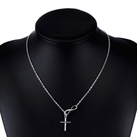 Cross Infinity Necklace Silver Color - Picture 2 of 3